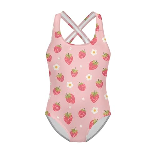 Image of Girls One Piece Swimsuit Teens Cross Back Summer Beach Wear for 5-14Y