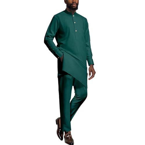 African Dashiki Suits for Men Shirt Pants 2 Piece Set Outfit Nigerian Clothes Wedding Attire Clothing
