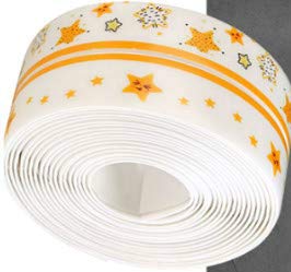 Caulk Strip Waterproof Caulking Tape Self-Adhesive Sealing Strip Bathroom Bathtub Floor Wall Kitchen Sink Shower Toilet Edge Protector PVC (Stars)