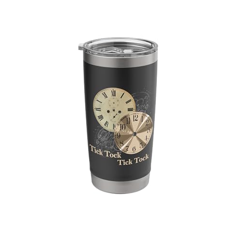 Grandfather Alarm Clock Time Tick Tock Clock Collector Stainless Steel Insulated Tumbler