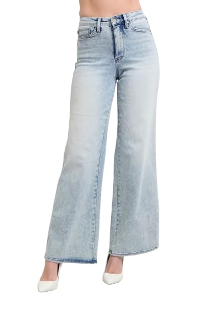 Judy Blue High-Waisted Tummy Control Retro Wide-Leg Jeans – Stylish, Flattering, and Comfortable - 88867