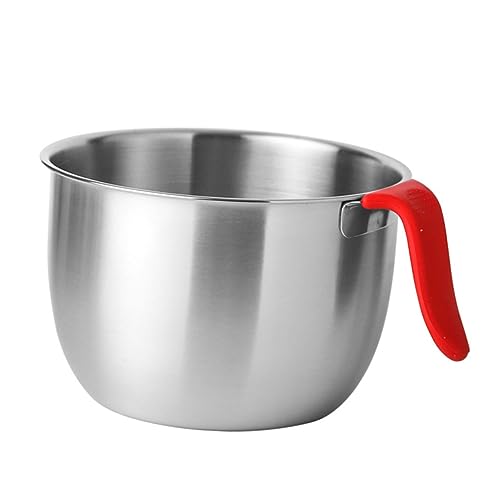 SHOWERORO 1pieza Bol De Mezcla De Acero Inoxidable Con Asa Para Batir Para Ensaladas y Repostería Antideslizante y Fácil De Limpiar