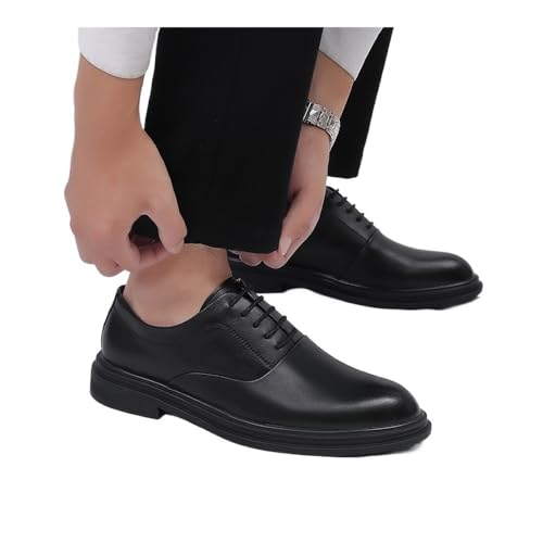 Men's Leather Shoes Casual Shoes Four Seasons Business Shoes Oxfords(1003Black8CM,6.5)4