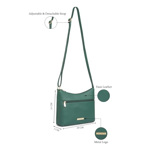 Image of Caprese Ash Medium Sling Bag for Women with Adjustable Strap for Comfortable Wear | Zipper Closure | Versatile Handbag With Back Zip for Everyday Use, Travel, and Special Occasions