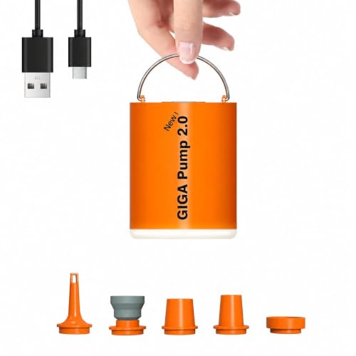 Image of USB Rechargeable Electric Mini Air Pump with LED Camping Lantern