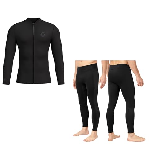 Chaqueta y pantalones de traje de neopreno para hombre GoldFin, 3mm, color negro, talla grande miniatura 1