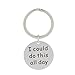 AmDxD Porte-Clés, Porte-Clés Acier Inoxydable Rond Plaque Militaire Gravure I Could do This All Day, Argent, 2.5 X 2.5CM