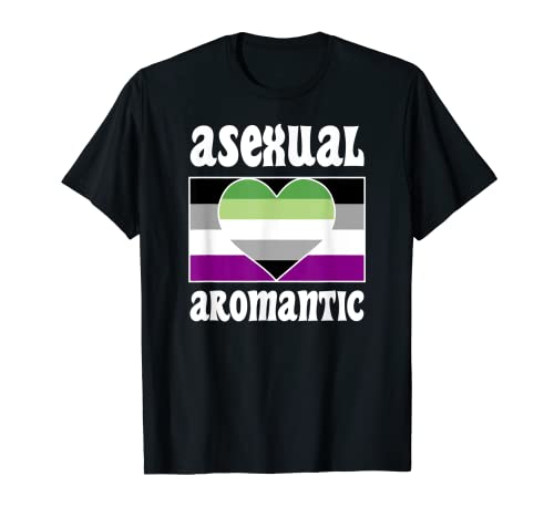 Asexual Aromantic Pride Bandiera Carino Divertente Ace Estetica Maglietta