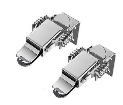 Vakorise 5 505 75A 2 Spring-Loaded Latches, 2 Pcs 304 Stainless Steel Double Spring Loaded Latch Hasp 90/180 Deg(5 505 75A 2)