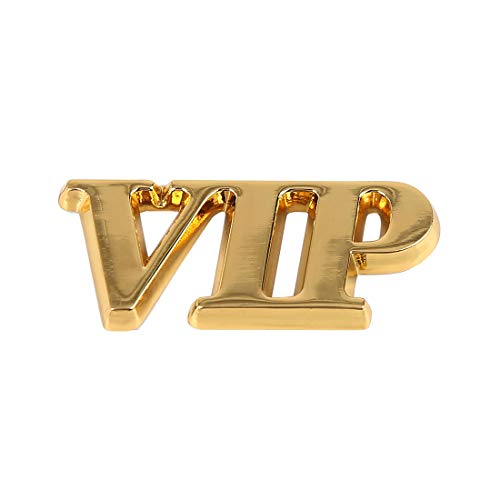 X AUTOHAUX Gold Tone VIP Shaped Car Body Metal Decorative Emblem