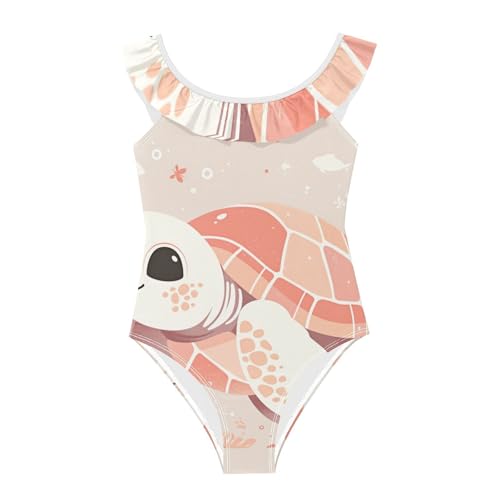 Bañador de niña con volantes SyXIOP Peach ideal para vacaciones en la piscina de 3 a 6 años