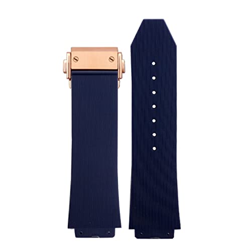 Bracelet silicone pour Hublot Big Bang bleu et or rose chic