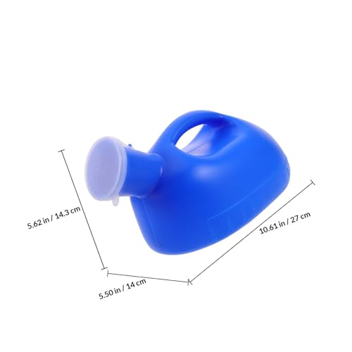 Urinario masculino portátil de plástico resistente azul de 2L 3