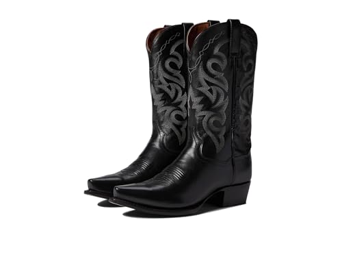 Image of Dan Post Mens Milwaukee Embroidered Pull On Snip Toe Casual Boots Mid Calf - Black