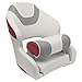YACHARIES Captain Bucket Seat Boat Seat, Premium Sport Filp Up Boat Seat with Bolster, Waterproof Boat Captain Chair, Quick installation, comfortable and breathable (White gray and red)