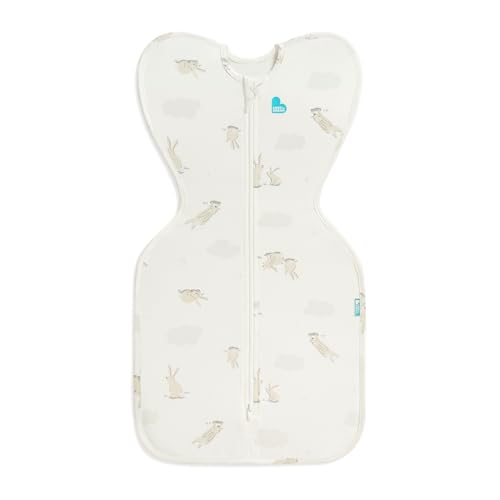 Love To Dream Swaddle UP Size S (3.56 kg) Cloud Bunnies | Cozy Promotes Healthy Sleep | 1.0 Tog Spring & Summer 2024C | Washable Cotton Double Zipper