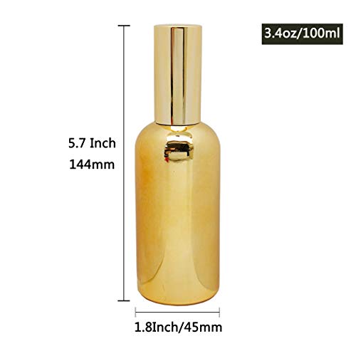 Atomizer Spray Bottle 100ml/3.4 Glass Gold Plated Atomizer Sprayer Vermouth Martini Portable Refillable Fine Mist Cocktail Spray Perfume Spray - CA01(Gold 100ml)