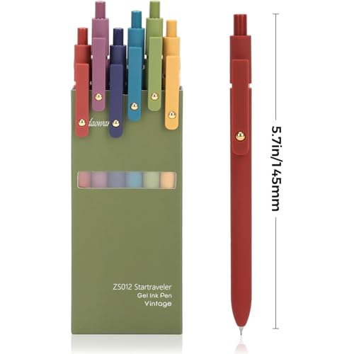 Image of Ddaowanx Gel Ink Pens, 0.5mm Gel Ink Pens, Quick Dry Fine Smooth Point, Cute School Supplies, Gifts for Women (Vintage Black Ink)