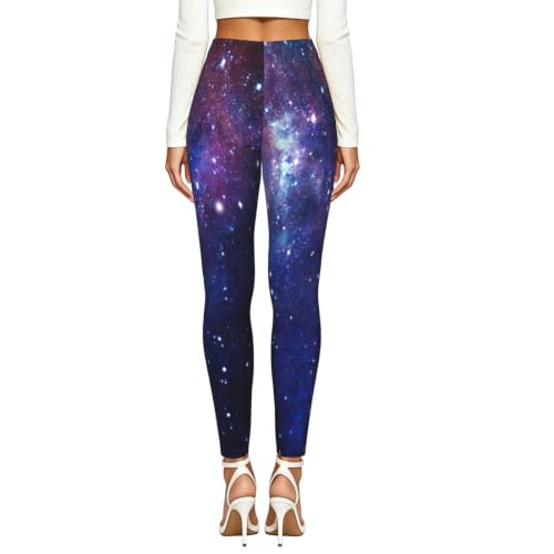 Leggings de galaxia morada mallas elásticas mujer yoga 4