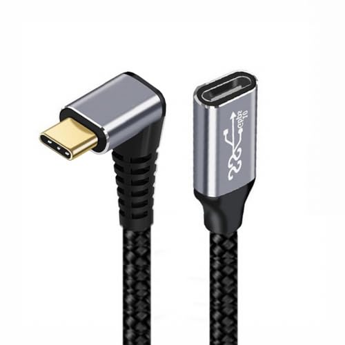 Image of CY Cable Up Down Angled USB-C USB 3.1 Type C Male to Female Extension Data Cable 10Gbps 100W Sleeve Compatible with iPhone 15 Laptop (300cm)