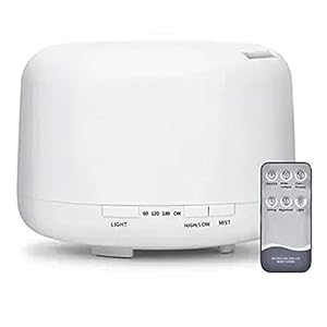 Humidificador Ultrasónico Difusores Humidificadores Aromas de 500ml de Aceites Esenciales con Control Remoto 7 Color LED FT818
