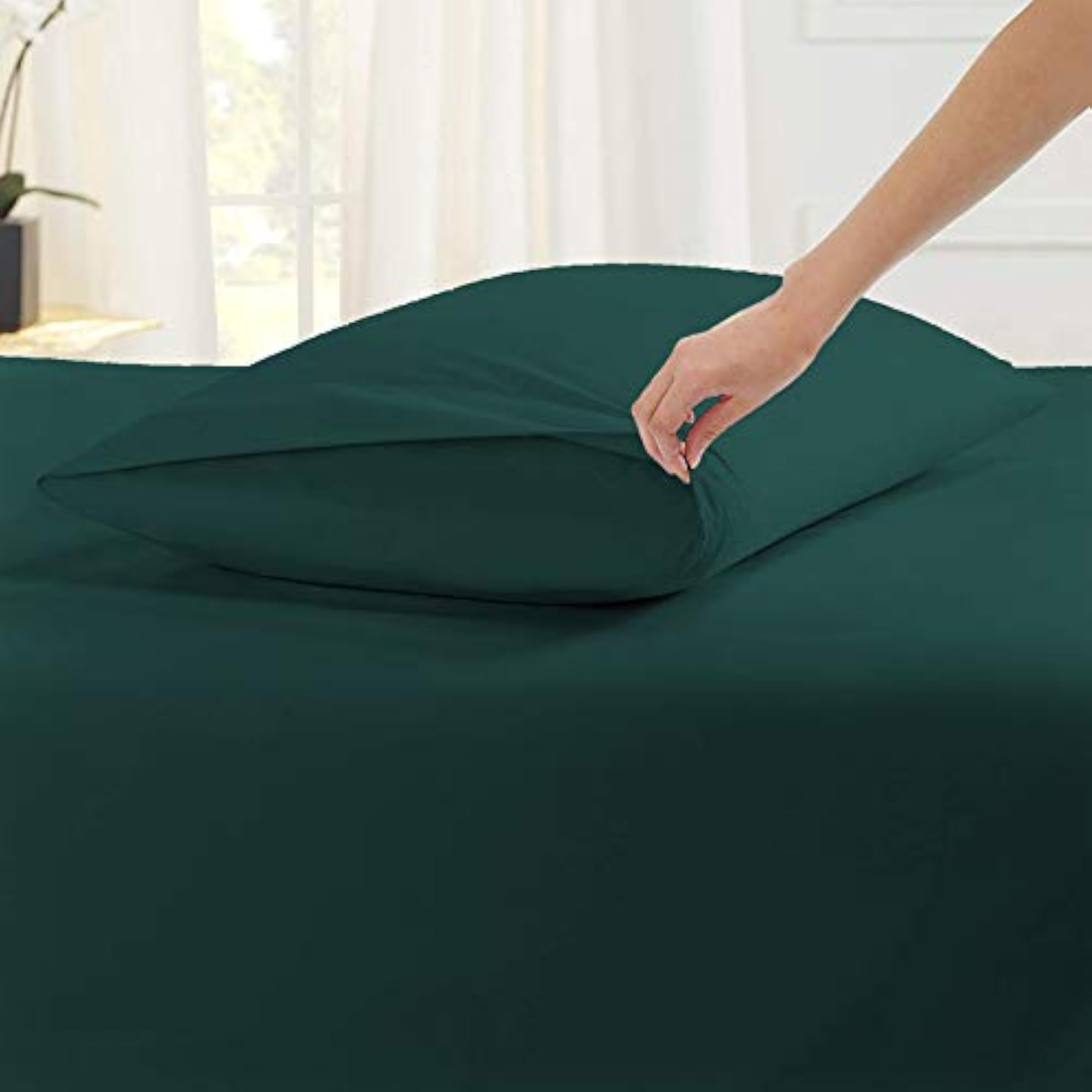 Teal Giza Egyptian Cotton Extra Comfy Bedsheet with 2 Pillow Covers