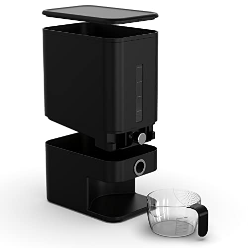 Retail Blade 25Lb Rice Dispenser - Air Tight Grain & Rice Container With Smart Quantity Dispense, Measuring Cup - New Black Design Grain Storage Container. #TOP3