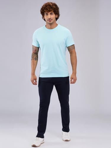 Image of SleepZ by Raymond Men Regular Fit Solid Pattern Pure Cotton Flat Front Trackpant
