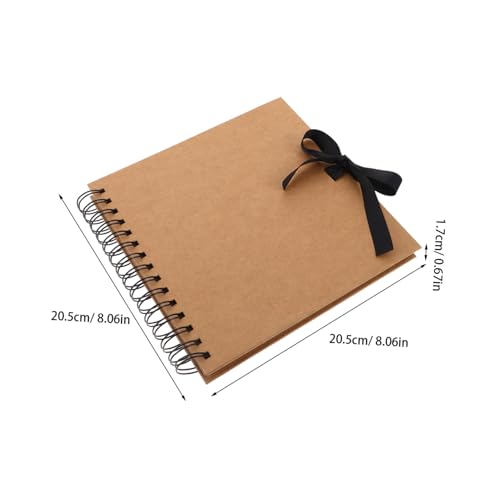 Beavorty Álbum de Fotos Scrapbook DIY 8x8 Pulgadas Papel Kraft con Encuadernación en Espiral y Páginas en Blanco, Estilo Vintage para Bodas y Scrapbooking miniatura 2