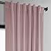 HPD Half Price Drapes Heritage Plush Velvet Curtains 96 Inches Long Room Darkening Curtains for Bedroom & Living Room 50W x 96L, (1 Panel), Ballet Pink