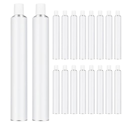 VILLCASE 24pcs Empty Aluminium Paint Tube with Cap, Toothpaste Tubes Making Paint and Store Remaining Acrylic Oils Watercolor Gouaches