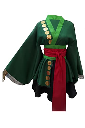 ulesoke Women Anime Cosplay Costume Lolita Kimono Robe Dress Sexy Suspender Skirt Outfits Halloween Suit with Belt