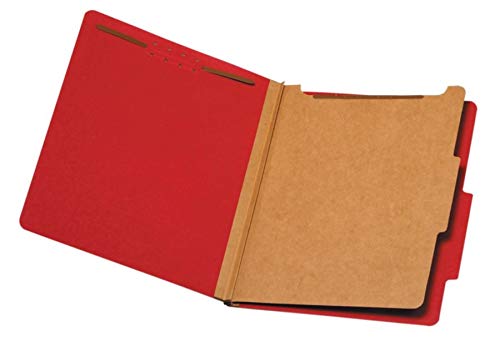Pendaflex® Classification Folders, Standard, 1 Divider, Embedded Fasteners, 2/5 Cut Tab, Bright Red, Letter, 10/BX (23731) - Image 2