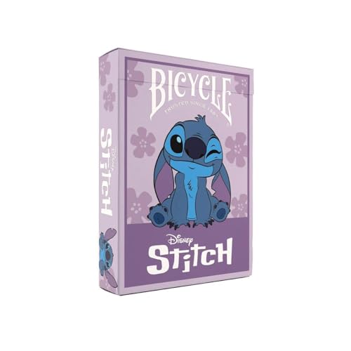 Image of Bicycle Disney Stitch Playing Cards - Purple Edition, Official Disney Collectible Deck, Premium Quality Poker‑Size Card Deck for Family Game Night,Travel Activities, and Collectors