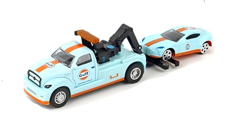 Image of 1:64 Scale Die Cast Alloy Tow Truck with Hook and Sports Coupe Car Pull Back Wrecker Vehicle Model Toy for Kids Boys Durable Metal Mini Car Towing Playset Gift