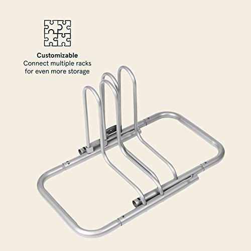 Image of Retrospec Stash Rack 2, 4 & 5 Bike Floor Stand Bicycle Storage Organizer for Mountain Bike, Road Bike, Weather Resistant Fine Powder Steel Coating Fits Wheels up to 3 inch | for Mountain Bike, Road Bike, Weather Resistant, Fits Wheels up to 3 inch