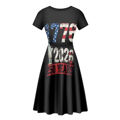 Image of POLERO Sunflower Dress for Women Floral Summer Dresses Short Sleeve Casual Sundresses Midi Dresses