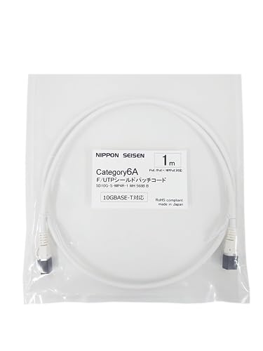 Amazon.co.jp: 日本製線 Cat6A シールドLANケーブル 26AWG単線 白色1m