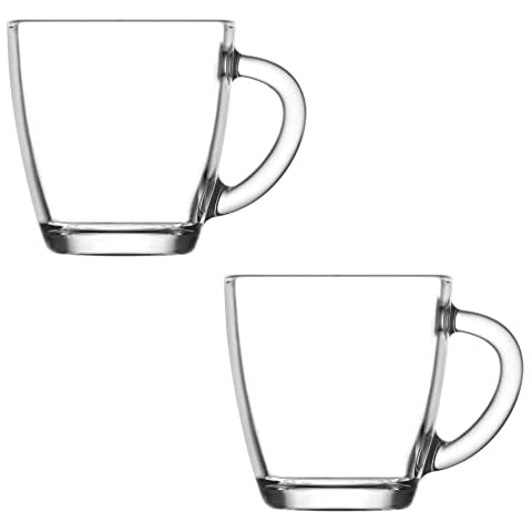 Urban living Set of 2 Vega 230ml Glass Coffee Serving Cup Cover