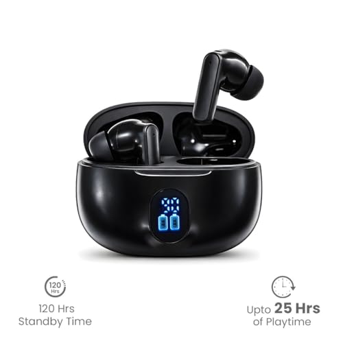Image of Vynk TWS Bluetooth 5.3 Earbuds, 25H Total Playtime, LED Battery Display, Type-C Fast Charging, IPX5 Water Resistance, Touch Controls, Voice Assistant Support, Wireless Earphones with Mic | 25H Total Playtime, LED Battery Display, Type-C Fast Charging, IPX5 Water Resistance, Touch Controls