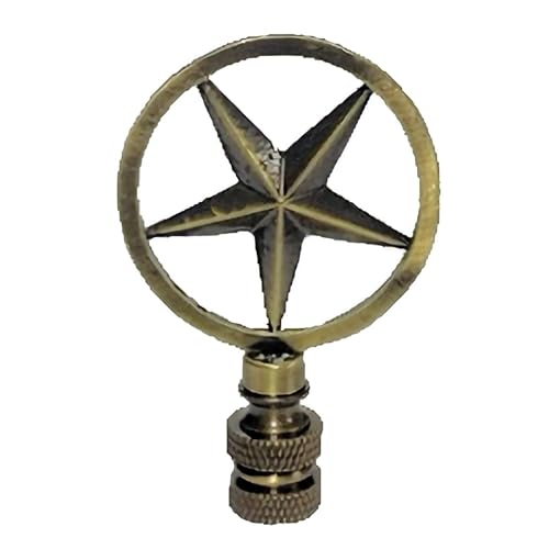 Image of TEXAS LAMP PARTS STAR LAMP SHADE FINIAL- ANTIQUE BRASS FINISH #110