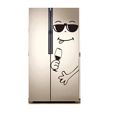 Funny Face Wine Fridge Decal 30x15 Vinyl Sticker