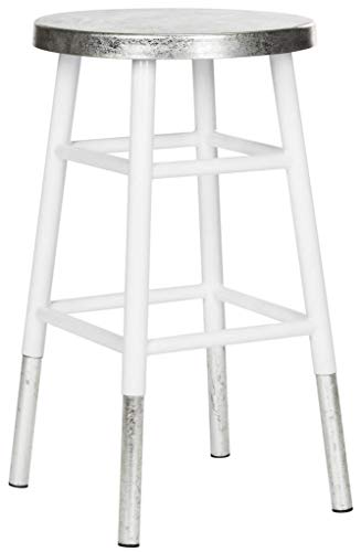 Safavieh Home Collection Kenzie White and Silver Dipped Counter Stool