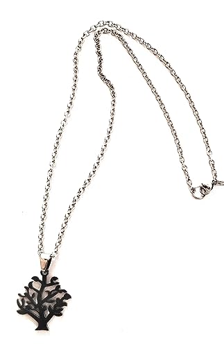Collier chaîne arbre de vie acier inoxydable argenté pour femme pendentif
