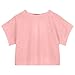 Girls Open Back Workout Tops Kids Cotton Short Sleeve Criss Cross Athletic Crop Shirts Lightweight Gym Yoga T Shirts