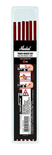 Markal 96265 trades-marker Dry Mine per evidenziatore, Rosso (Pack di 6)