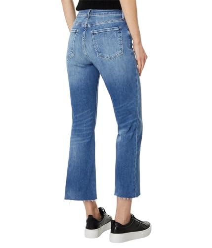 KUT from the Kloth Kelsey High-Rise Fab AB Ankle Flare with Raw Hem in Perceptual2