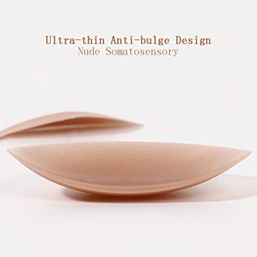 Majurphy Reusable Silicone Nipple Covers, Invisible Bra Anti-Glare Nipple Sticker,Adhesive Breast Petals Beige #TOP1