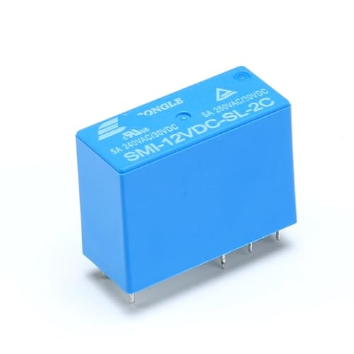 Relé SMI-12VDC-SL-C 12V 5A de 8 pines pack de 5 unidades para componentes electrónicos 5