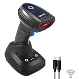 【3 modalità di connessione】 Scanner di codici a barre con caricatore intelligente Supporta la modalità di connessione Bluetooth/Wireless/Cablata 3 in 1, lo scanner è in modalità wireless per impostazione predefinita e la modalità Bluetooth deve essere configurata scansionando il manuale di configurazione.